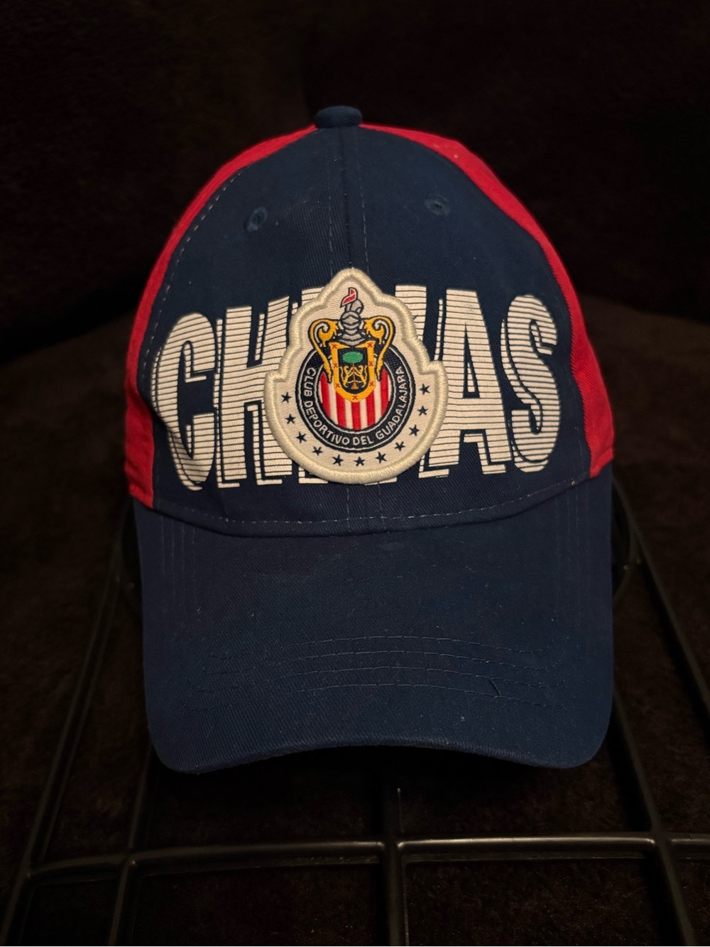 Chivas de Guadalajara stitched on front logo blue red buckle strapback hat EUC